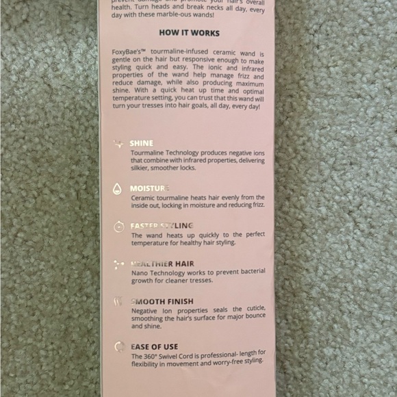 FOXYBAE ROSE GOLD MARBLE 32MM CURLING WAND - Picture 3 of 6